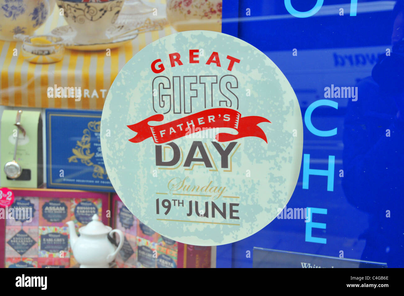 La festa del papà del XIX Giugno Articoli da regali poster vetrina Foto Stock