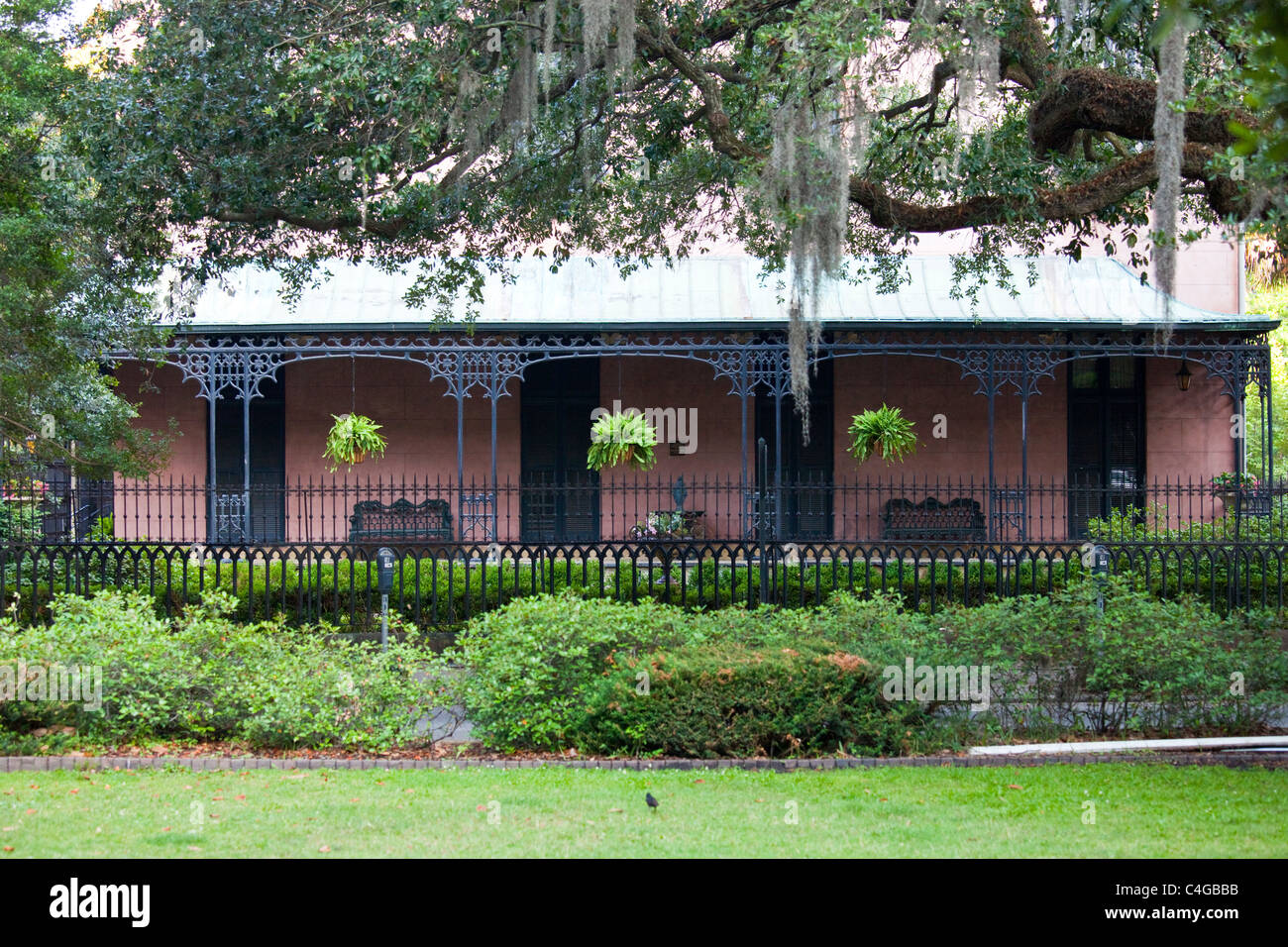 General Sherman presso la sede centrale, il Green-Meldrim mansion in Madison Square a Savannah, Georgia Foto Stock