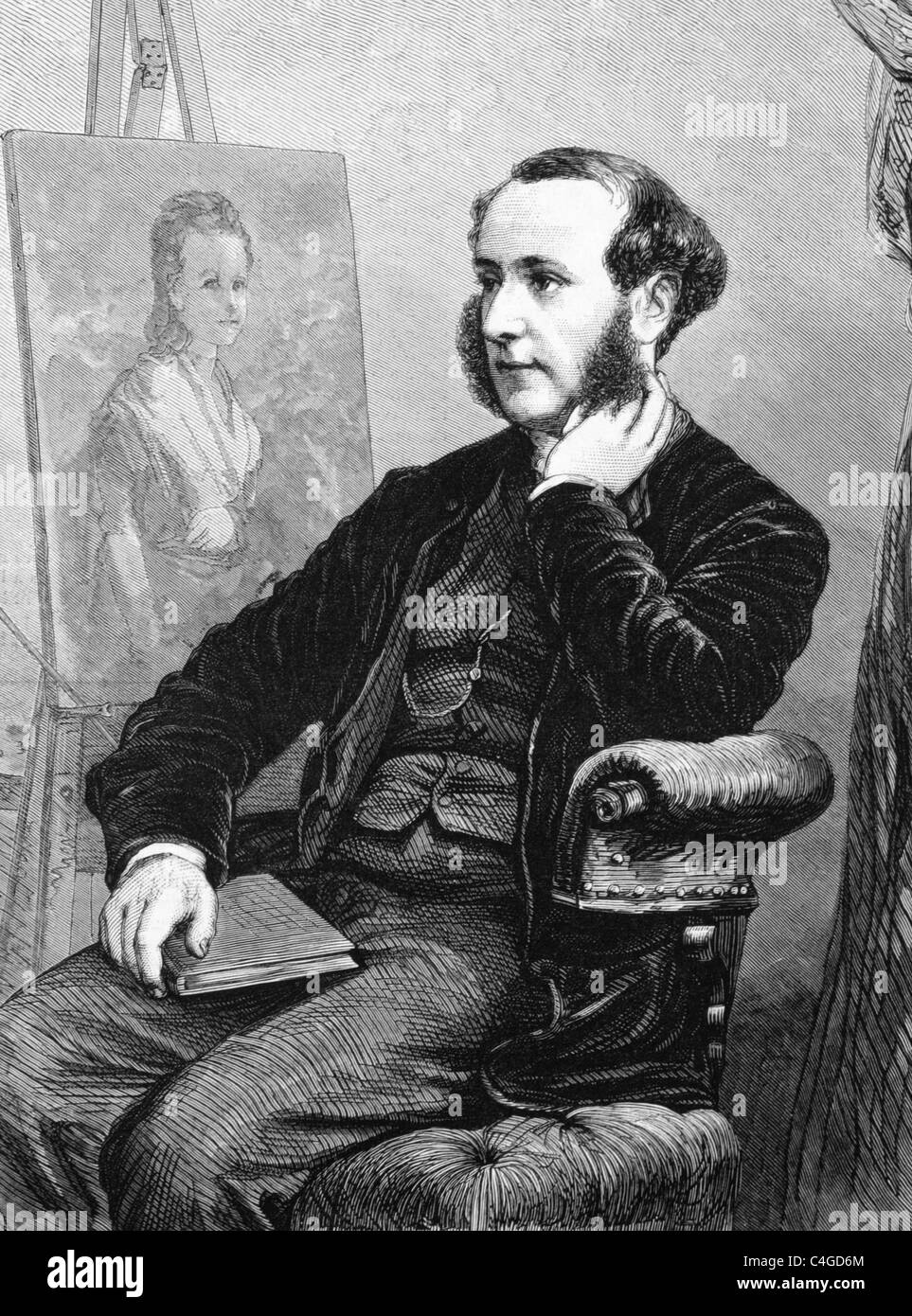 James Sant (1820-1916) su incisione dal 1870. Pittore inglese specializzata nei ritratti. Pubblicato in La grafica. Foto Stock