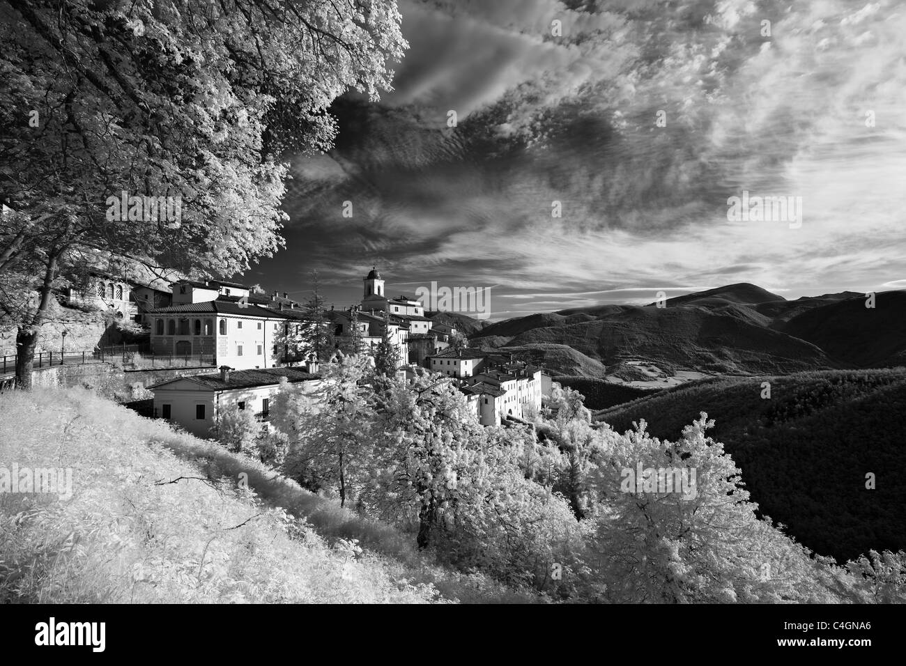 Abetto in Valnerina, Parco Nazionale dei Monti Sibillini, Umbria, Italia Foto Stock