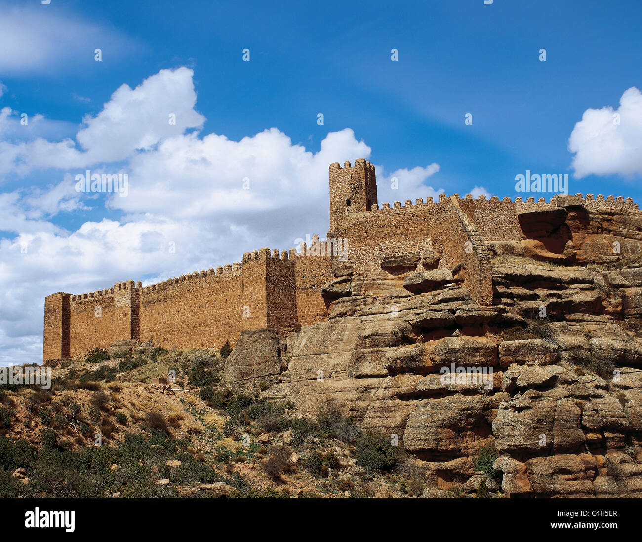 Spagna. Aragona. Peracense. Il Castello (XIV secolo) a Sierra Menera. Foto Stock