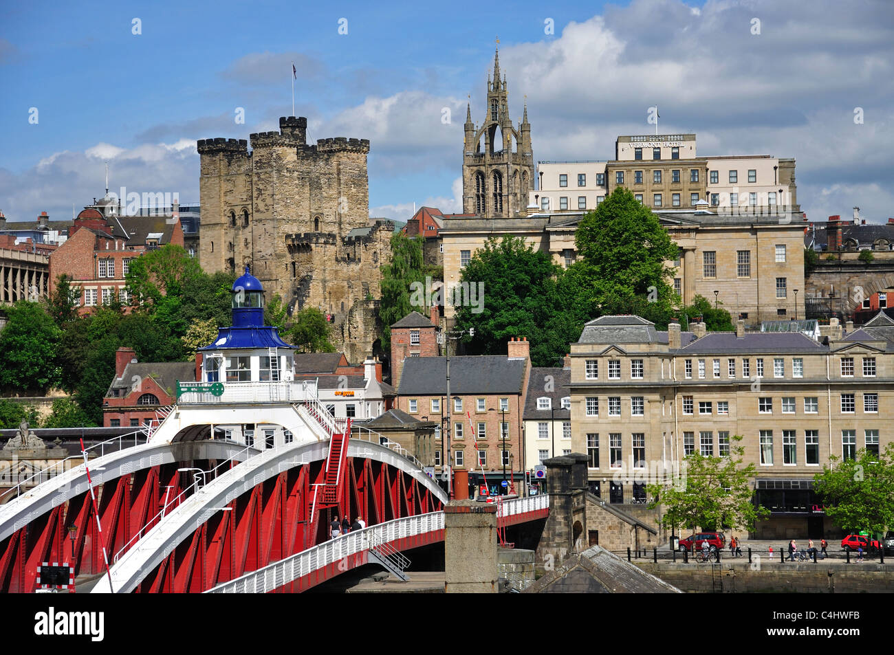 Vista della città sul fiume Tyne, Newcastle upon Tyne, Tyne and Wear, England, Regno Unito Foto Stock