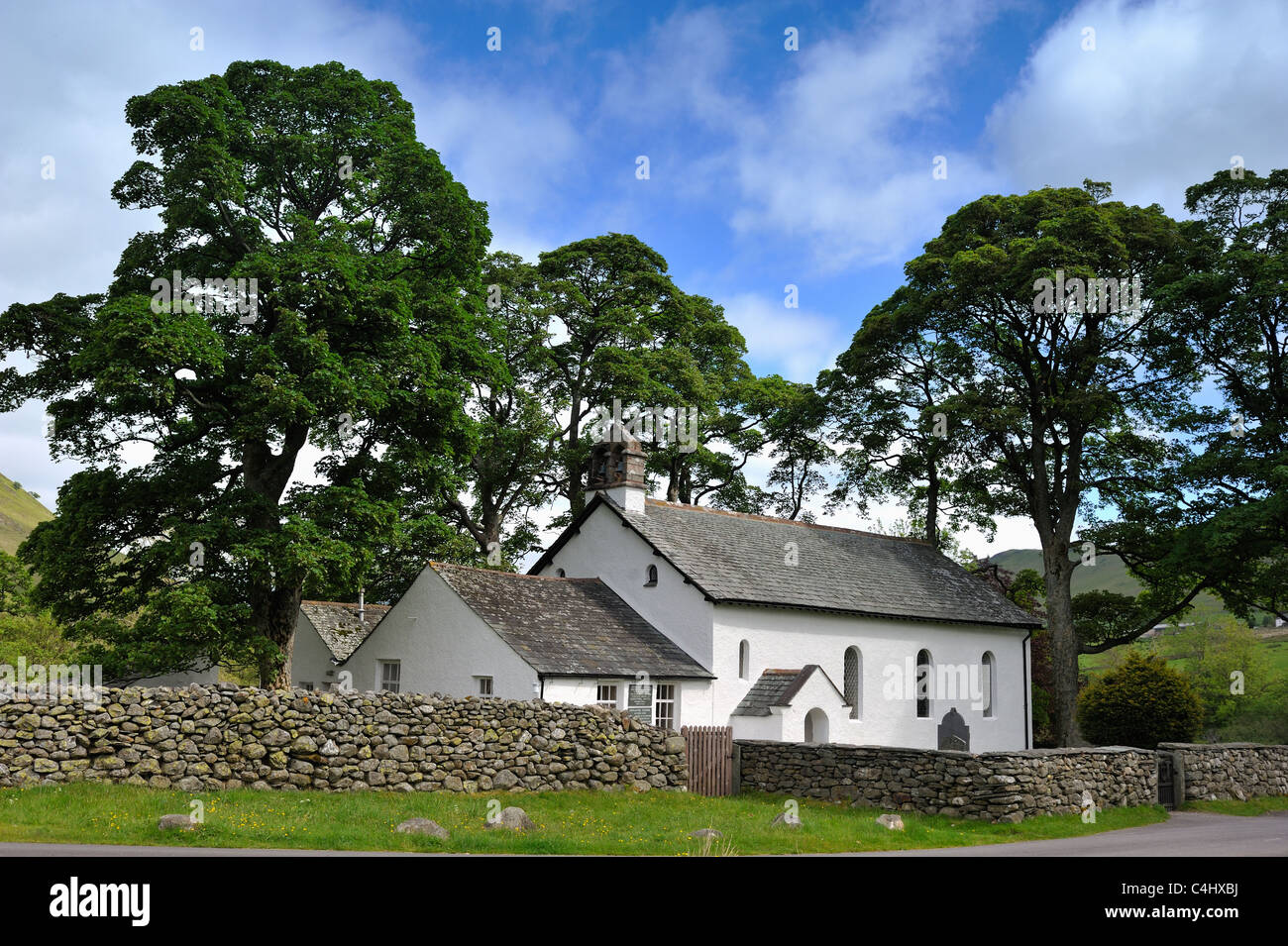 Newlands chiesa in Newlands Valley, Lake District Foto Stock