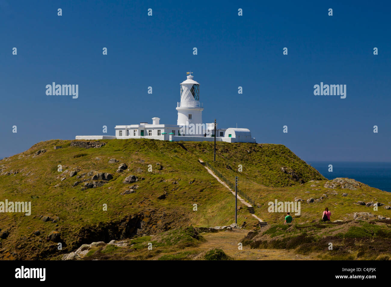 Strumble Head Lighthouse, Pembrokeshire, Wales UK Foto Stock