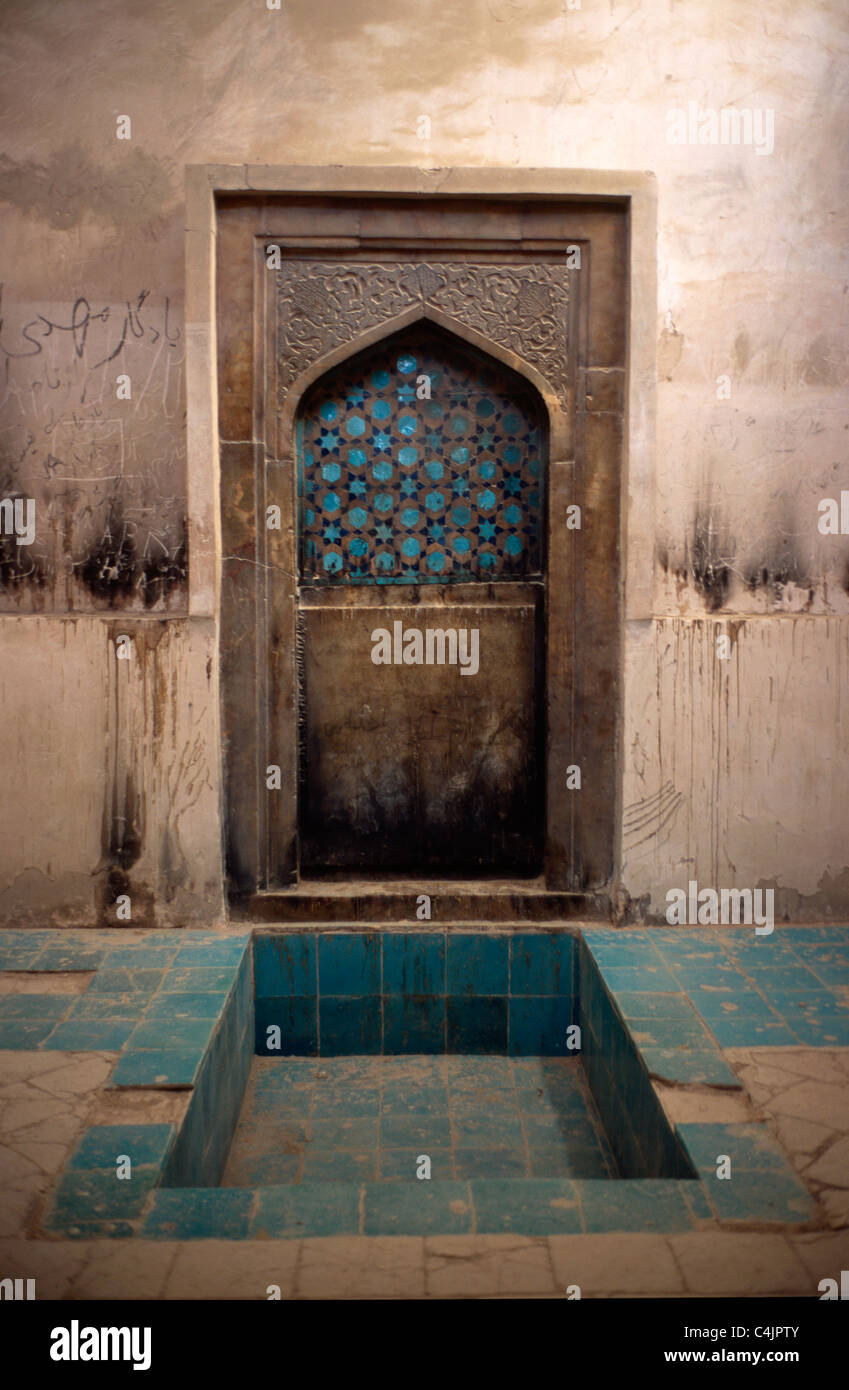 Isfahan, la moschea Iran Shah all'interno, il sacro edificio storico della dinastia Safavid Foto Stock