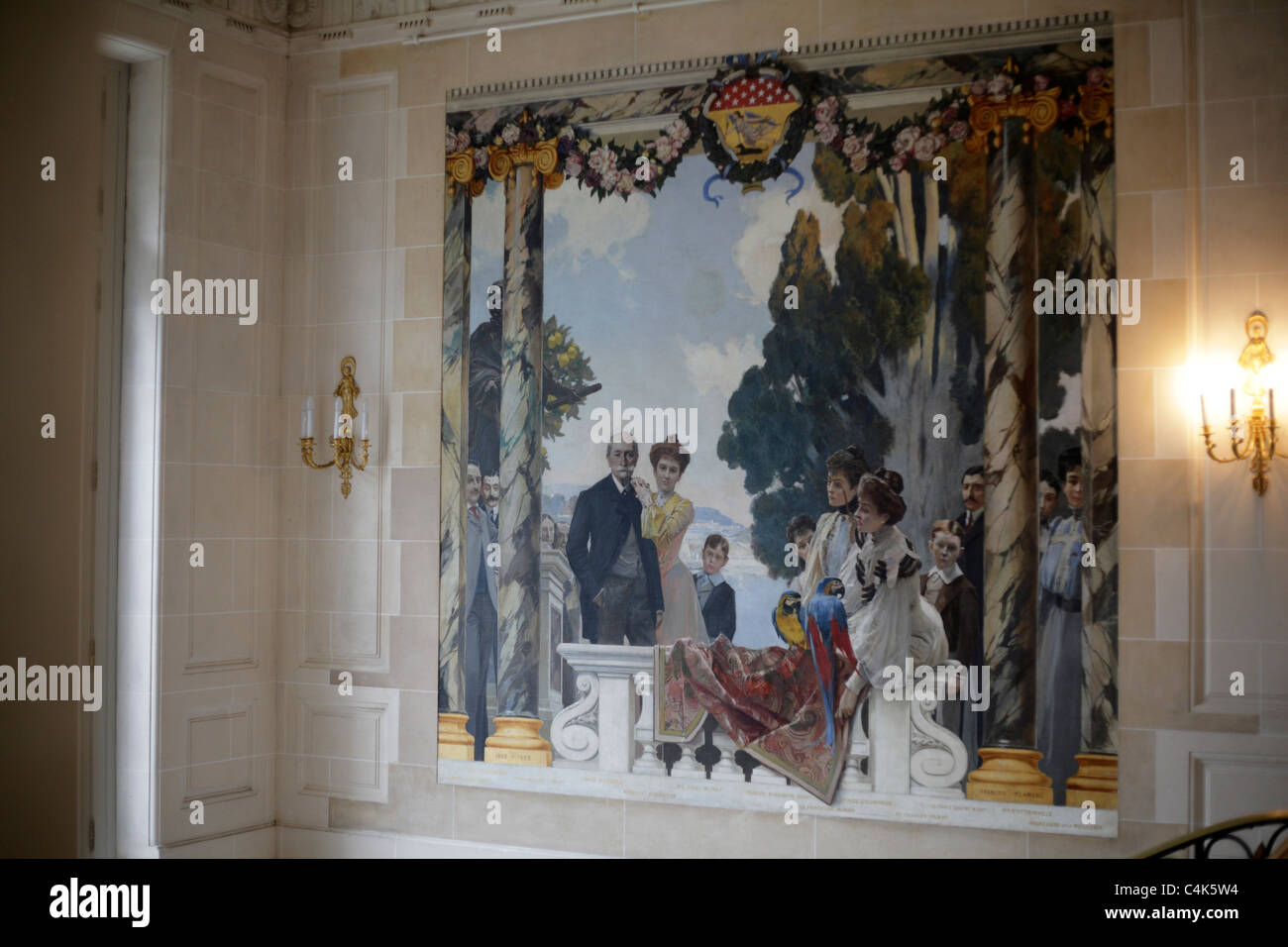 Affresco della famiglia Massena museo Massena sulla Promenade des Anglais Nizza Francia Foto Stock