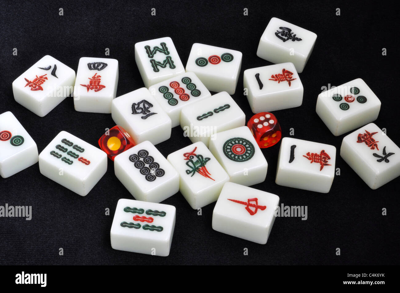 Mahjong tiles,Cinese tradizionale intrattenimento Foto Stock
