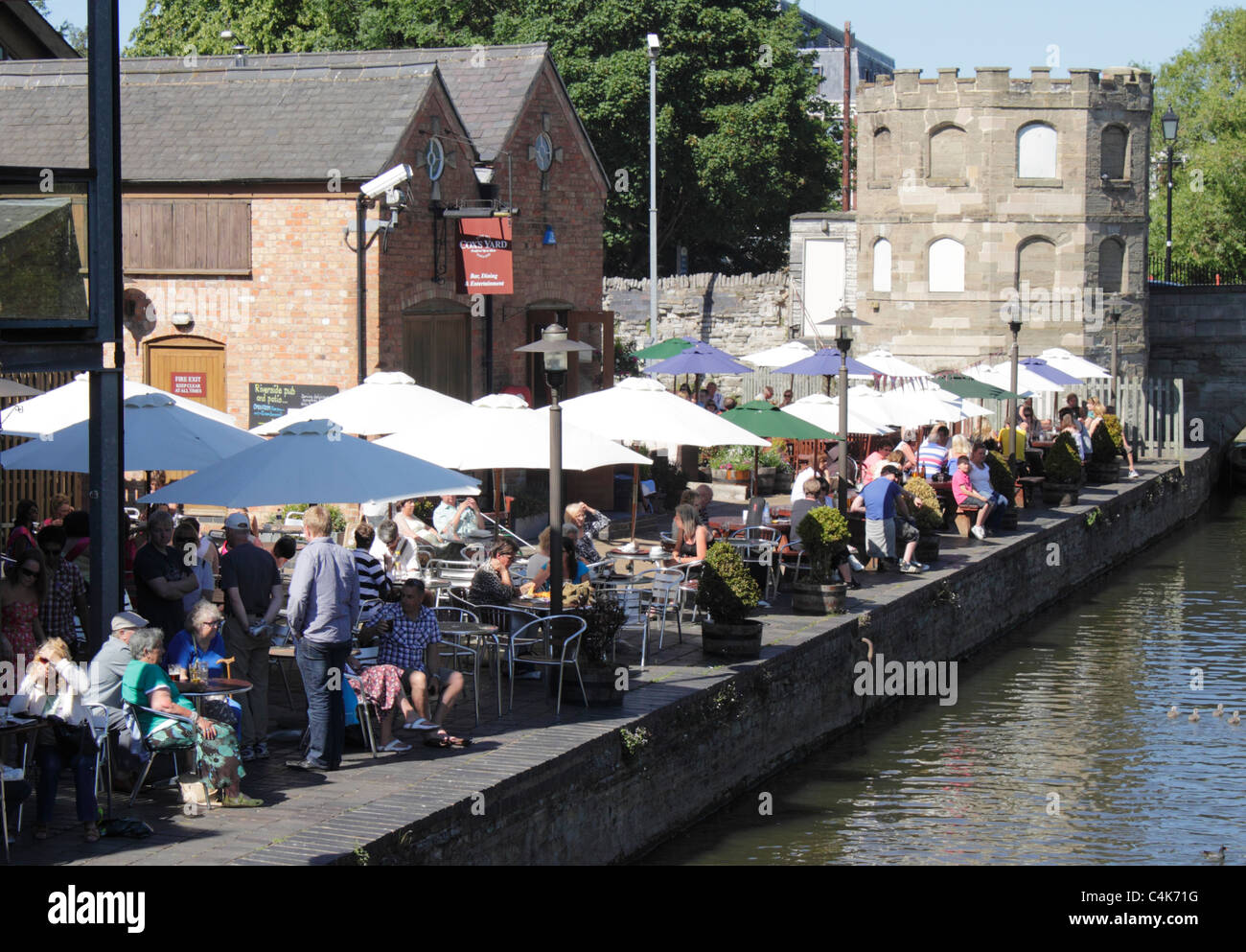 Cox's Yard riverside pub a Stratford Upon Avon Warwickshire Foto Stock