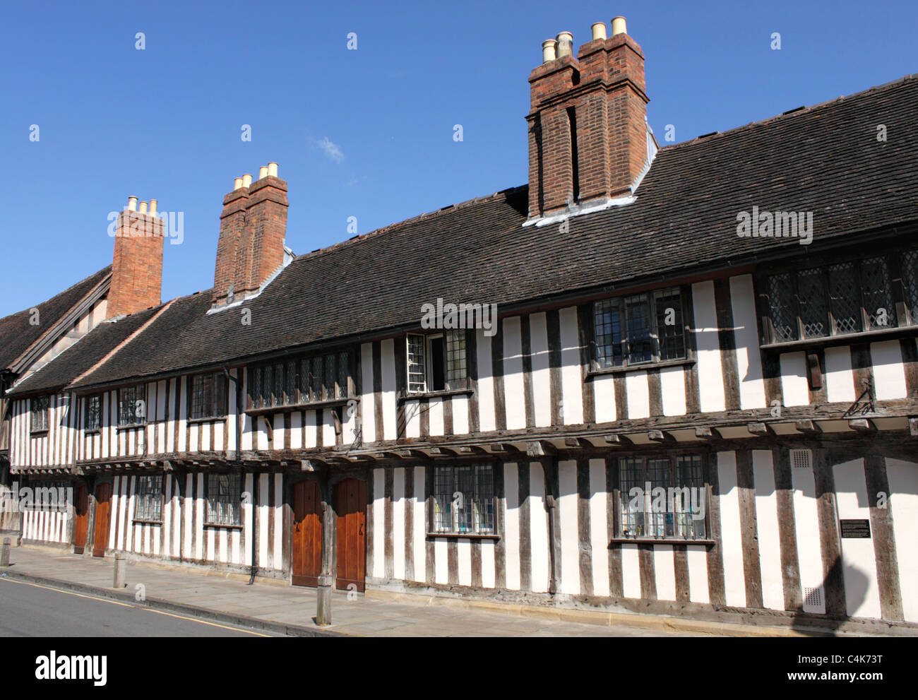 Tudor gli ospizi di carità chiesa Street Stratford Upon Avon Warwickshire Foto Stock
