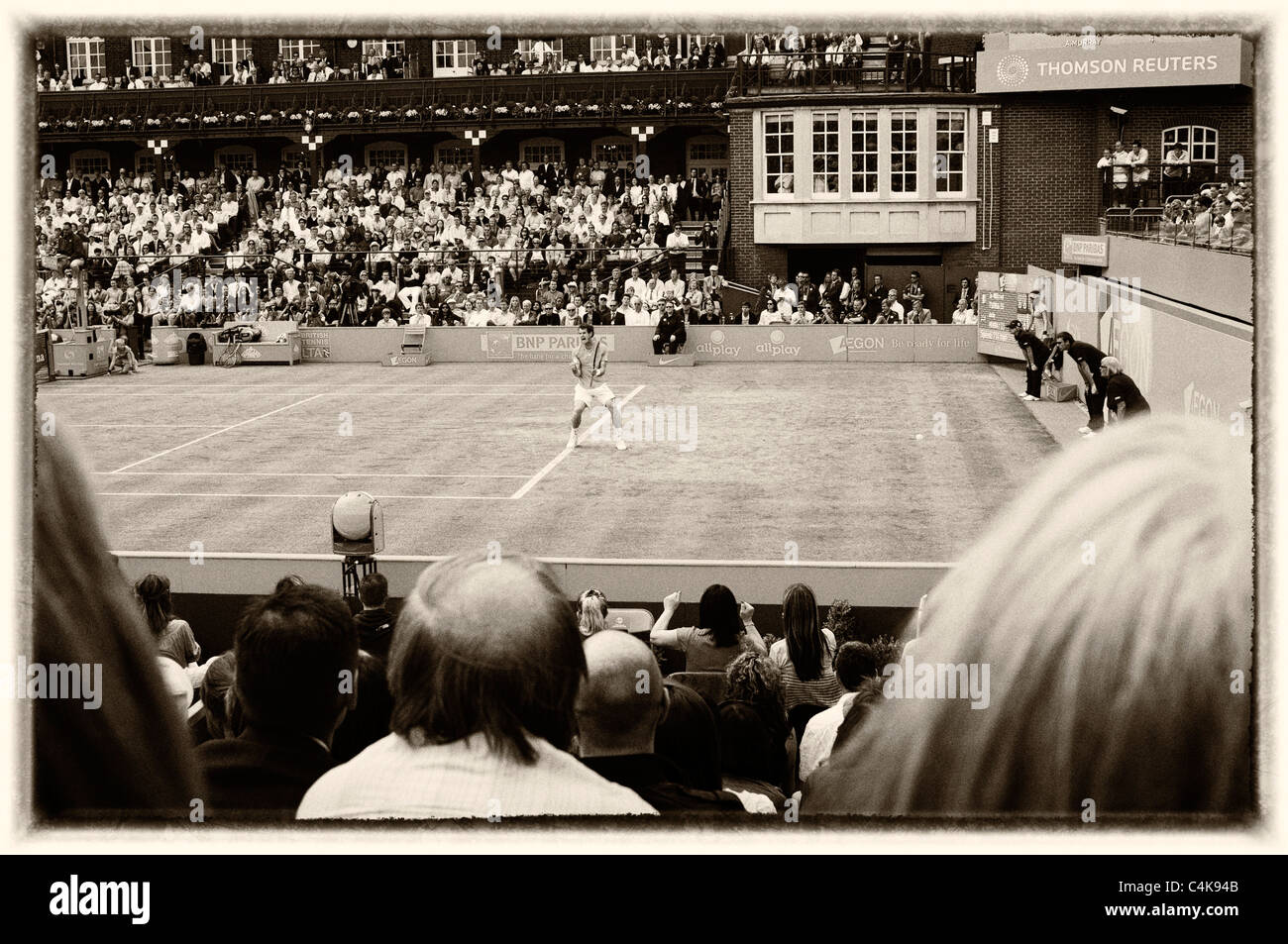 Aegon Championships 2011 - Queens Mens Tennis singolo finale; Andy Murray contro Tsonga Jo-Wilfried della Francia. Giugno 2011. Foto Stock