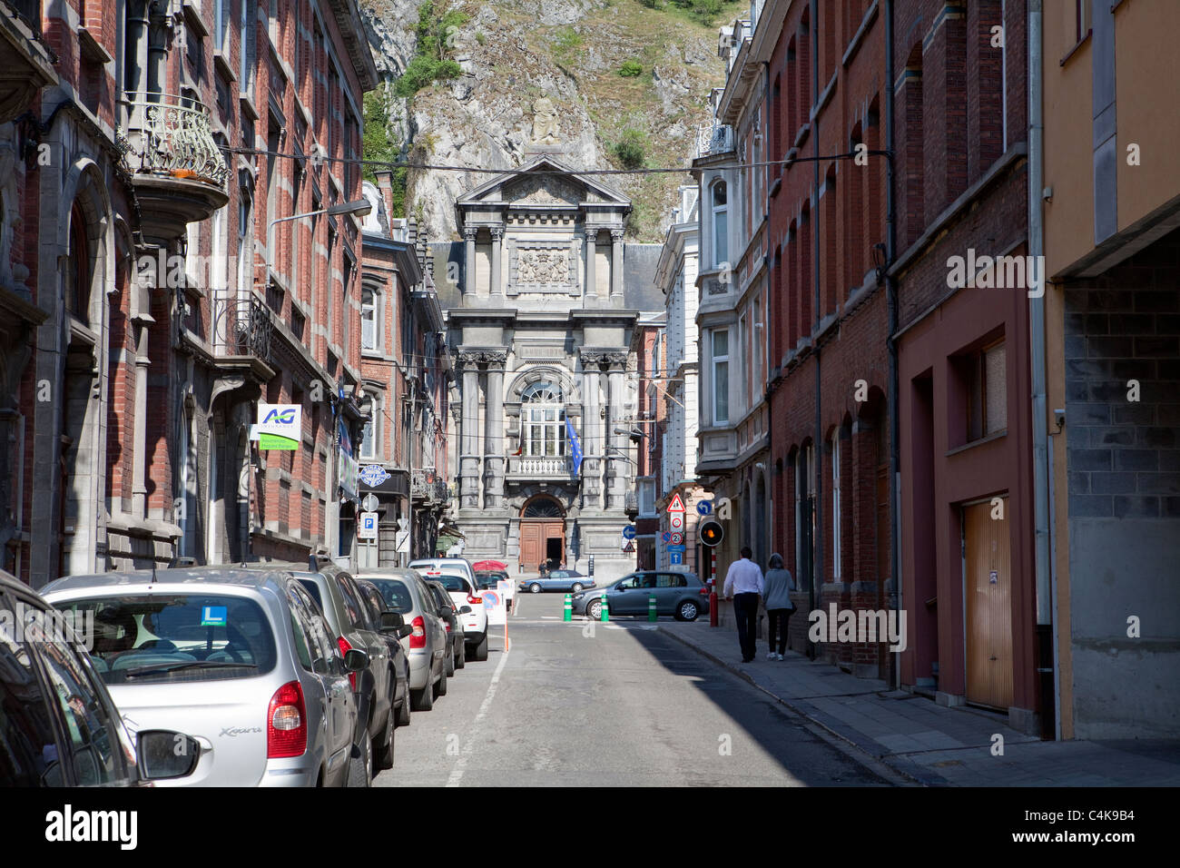 Casa Corte, Rue de Palais de Justice, Dinant, Namur, la Vallonia, Belgio, Europa; Foto Stock