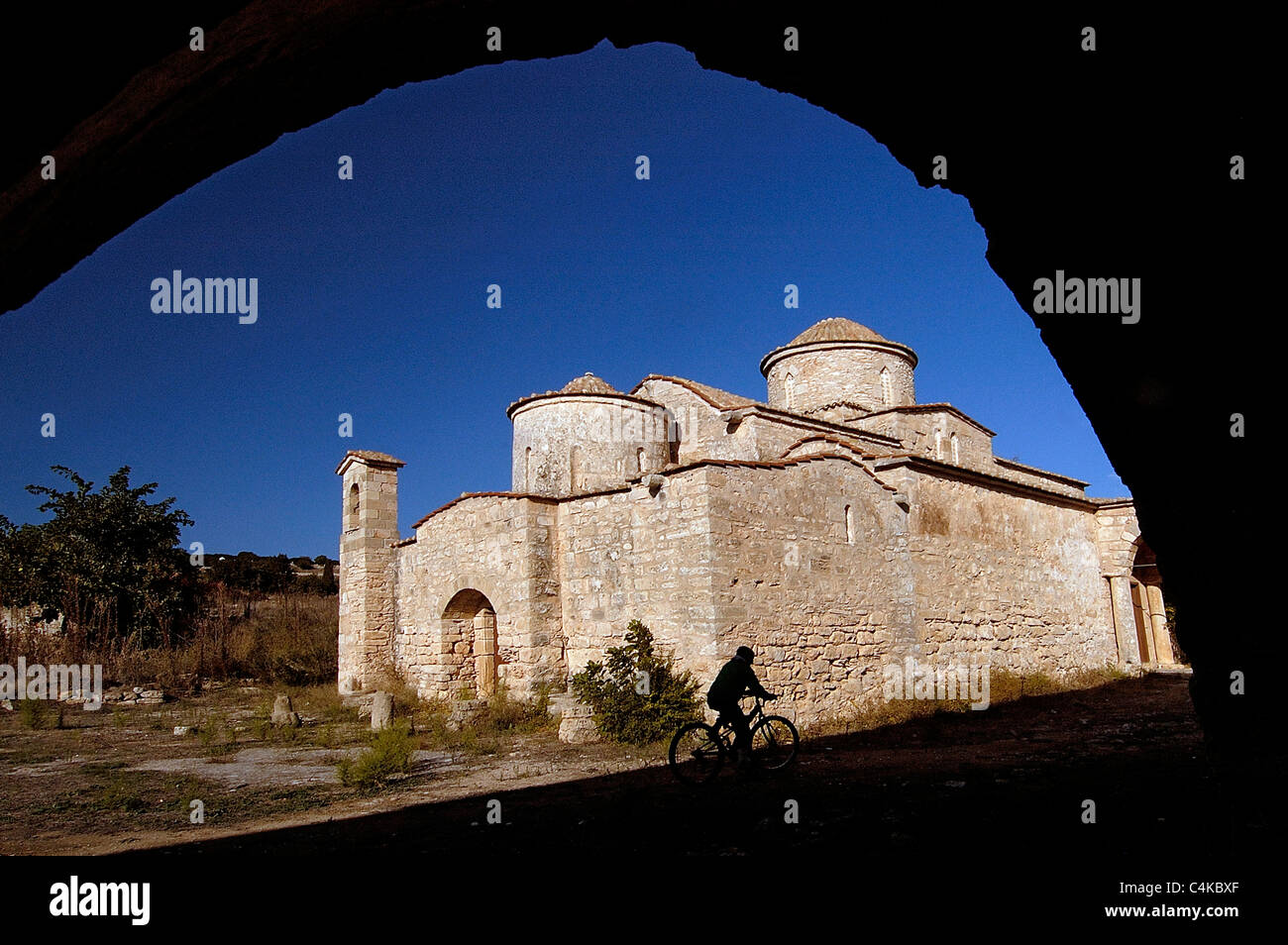 La chiesa bizantina Rizo Karpassos Cipro del Nord Foto Stock