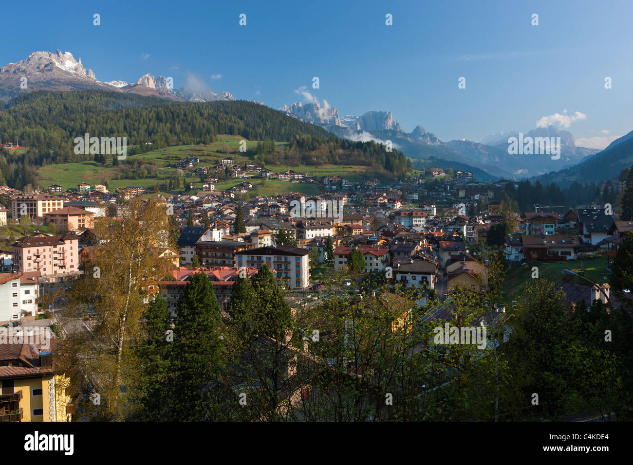 Moena verso Sas da Ciamp, Trentino Alto Adige, Italia, Europa Foto Stock