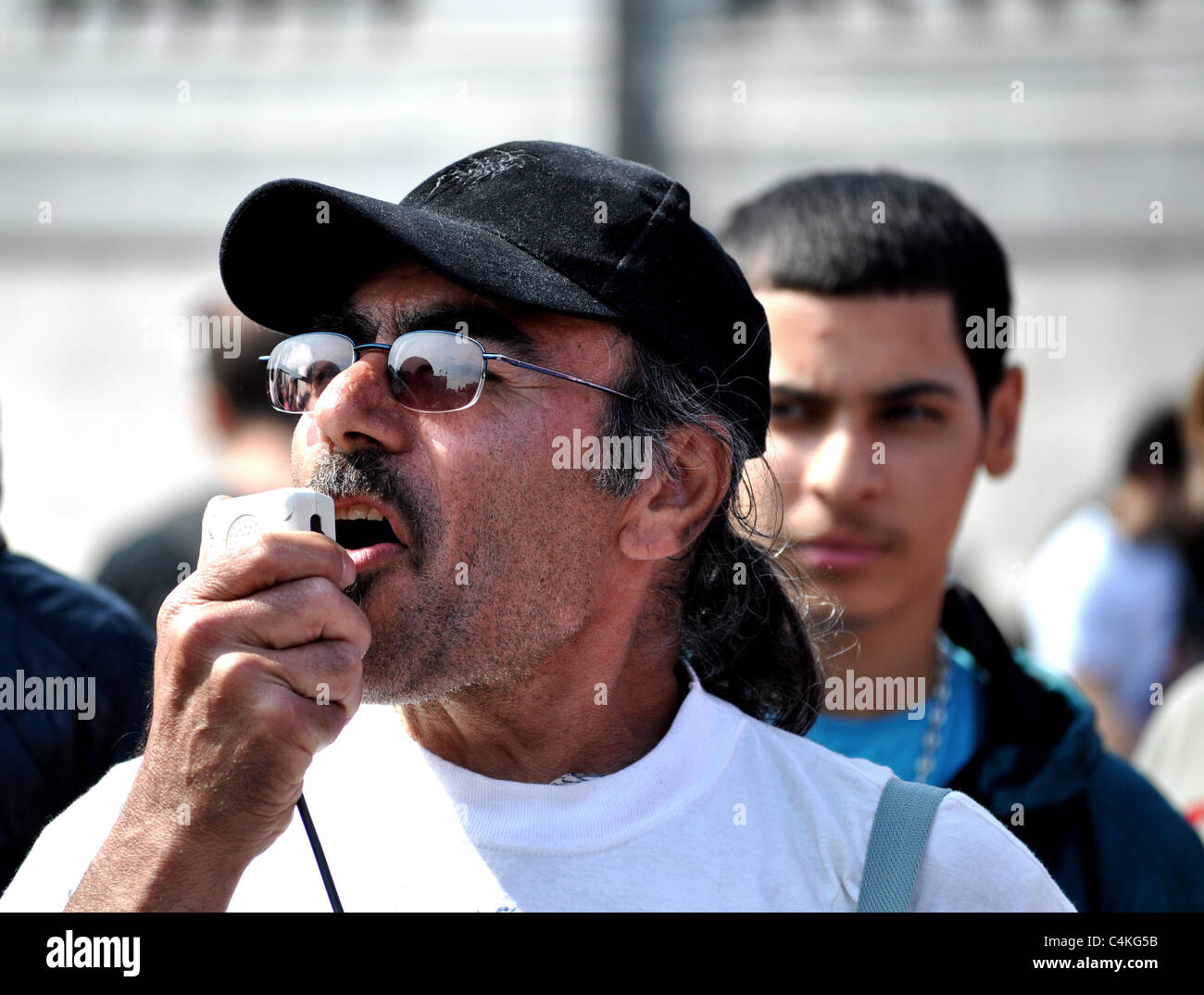 Fotografie da 2011 1 maggio lavoratori internazionali giorno marzo, rally e la successiva occupazione di Trafalgar Square. Foto Stock