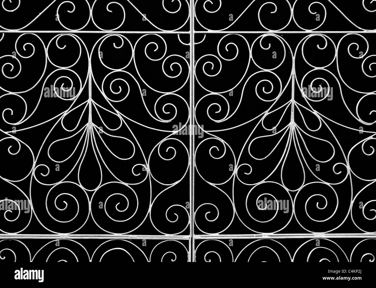 Ferro battuto pattern, gate,Luarca,Spagna settentrionale Foto Stock
