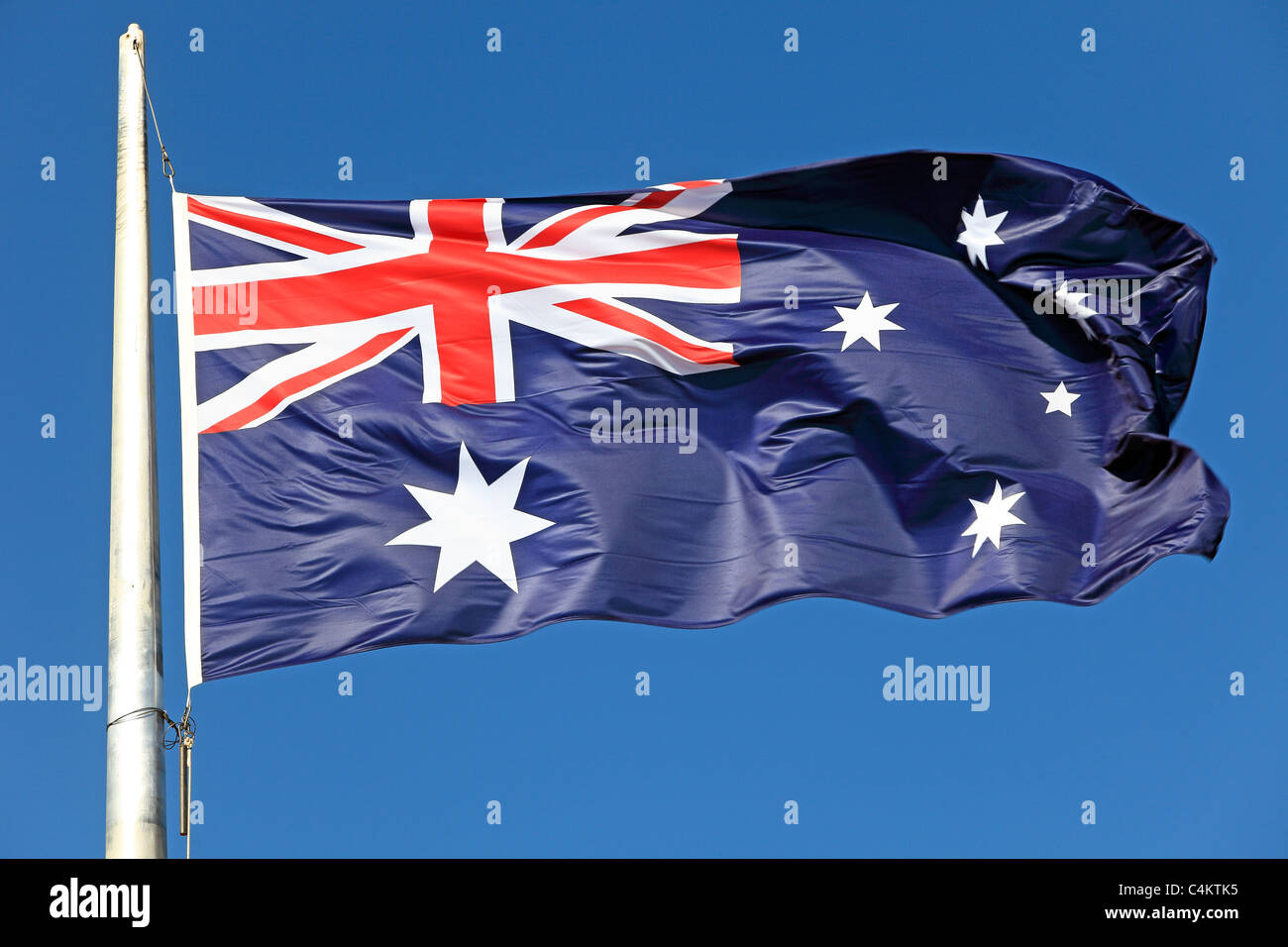 Bandiera australiana è entrato in funzione nel 1901 la nascita della Federazione e raffigura la Union Jack e la Croce del Sud Foto Stock