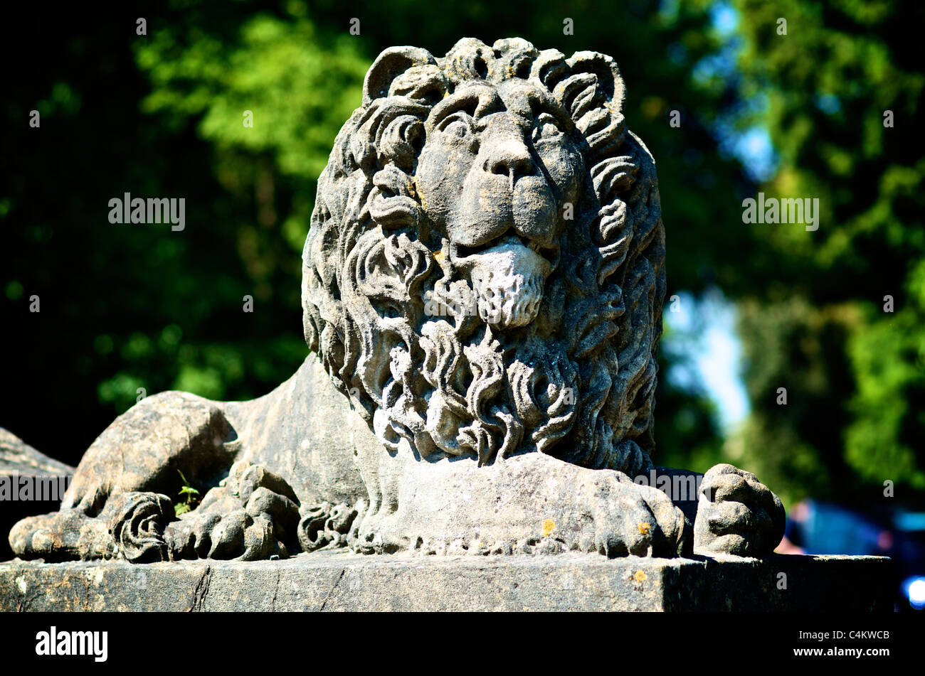 Statua di Lion, Victoria Park Bath Somerset Foto Stock