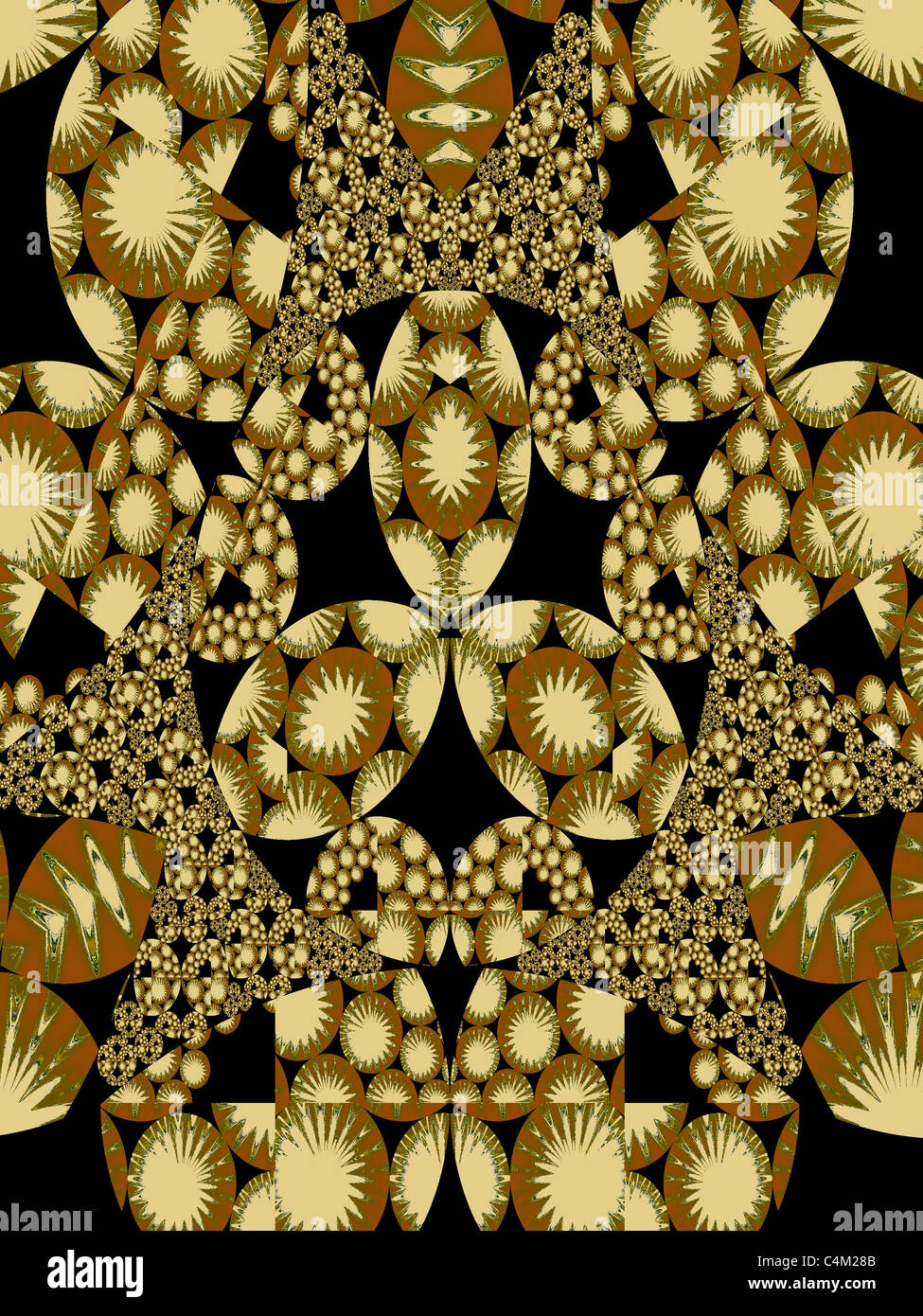 Tribale geometrica pattern creato utilizzando il ChaosPro programma Fractal Foto Stock