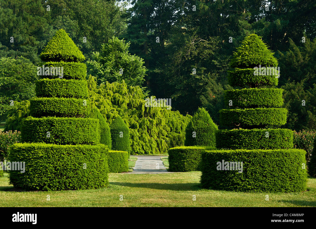 Topiaria da giardino, Longwood Gardens, Kennett Square, Pennsylvania Foto Stock