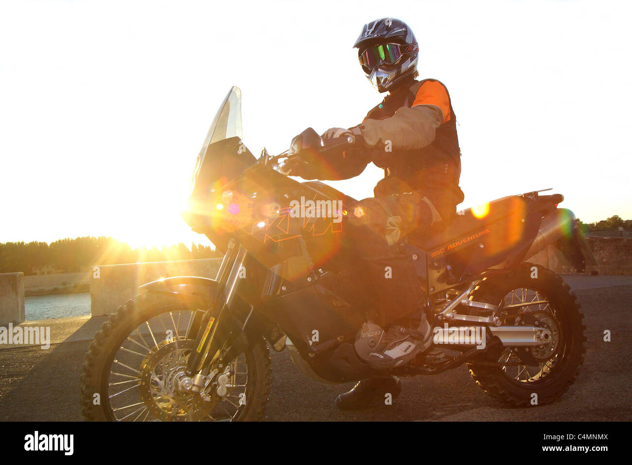 motociclista Foto Stock