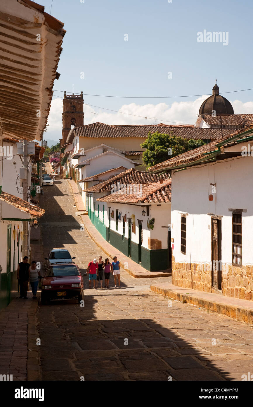 Villaggio colombiano street Foto Stock