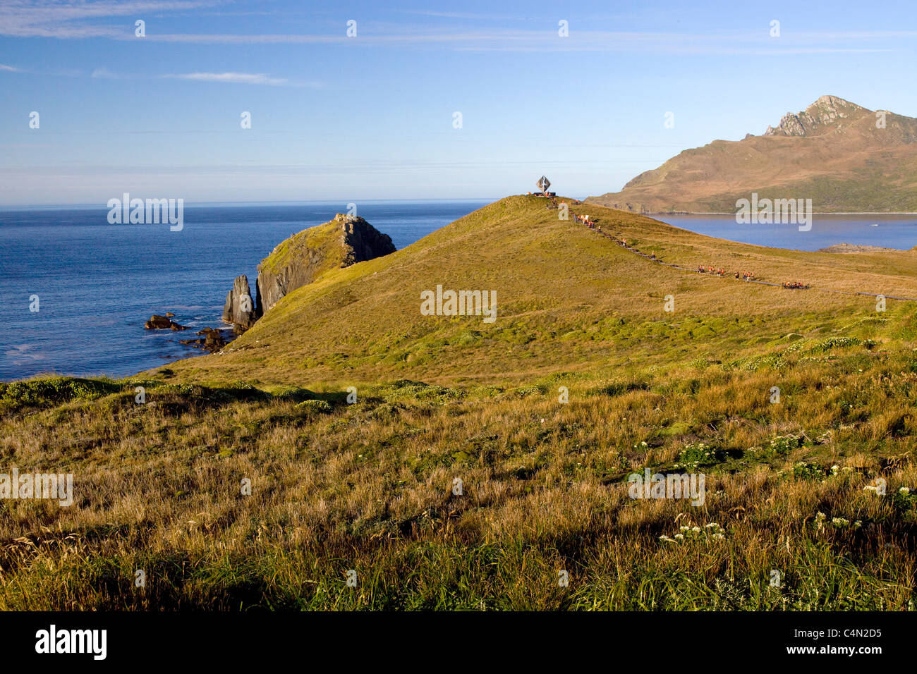 Una vista di Capo Horn, il punto più australe del Sud America, da terra. Foto Stock