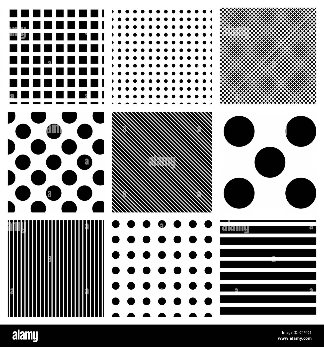 Vector seamless a strisce e pois sfondo modelli Foto Stock