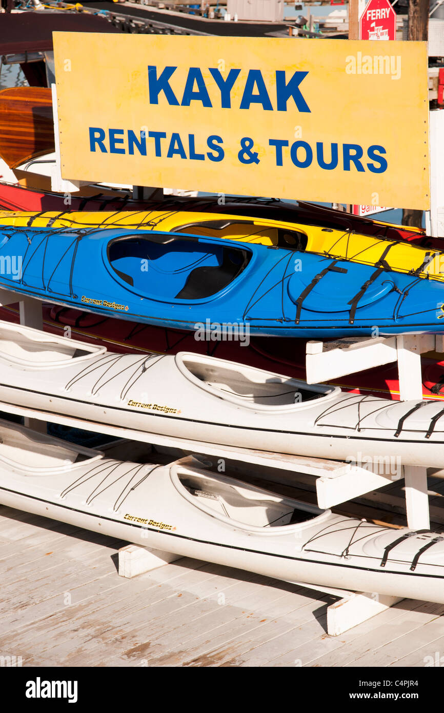 Noleggio kayak & tours. victoria, isola di Vancouver, British Columbia, Canada. Foto Stock
