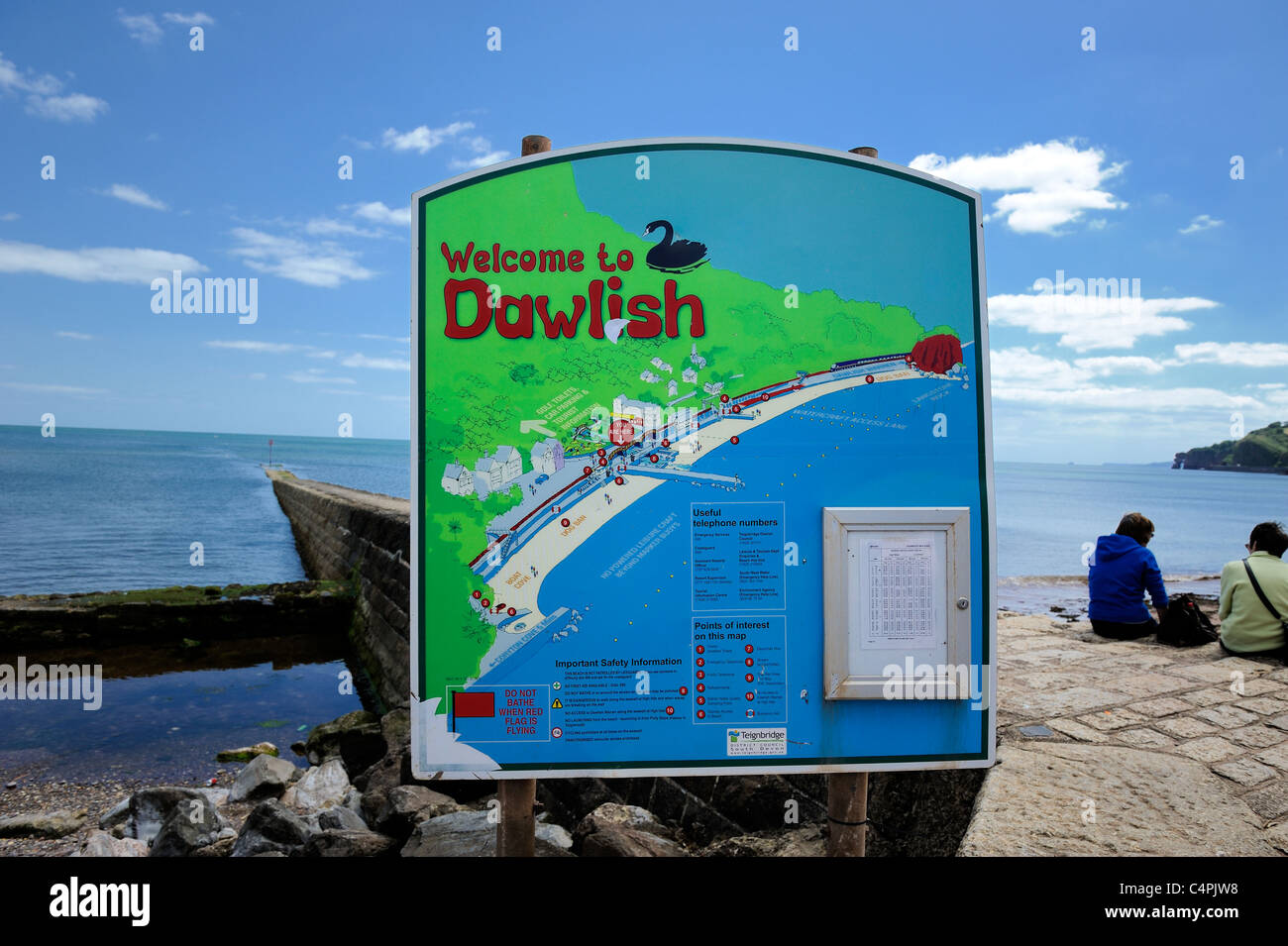 Benvenuto a Dawlish holiday cartello turistico Devon England Regno Unito Foto Stock