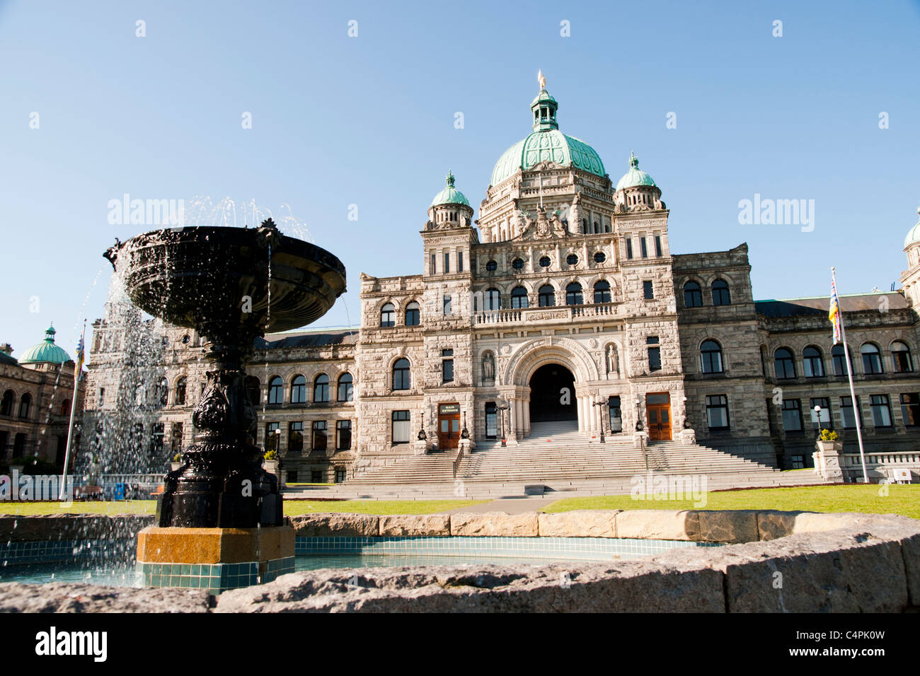 Gli edifici del Parlamento europeo. victoria, isola di Vancouver, British Columbia, Canada. Foto Stock