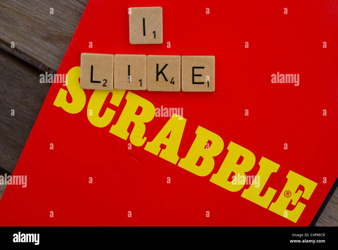 Mi piace scrabble Foto Stock