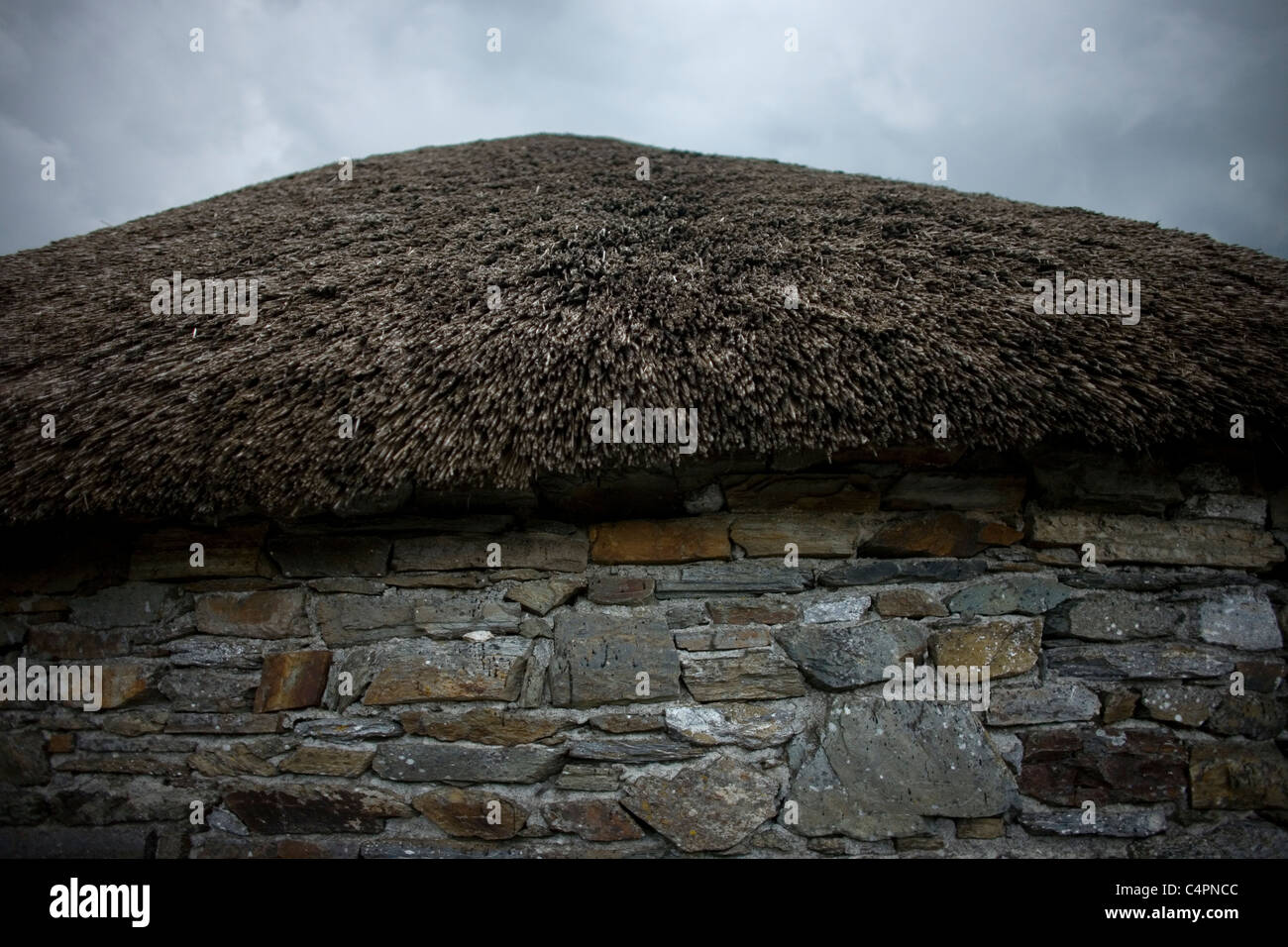 O Cebreiro villaggio celtico, nella regione della Galizia, in modo Francese del Cammino di San Giacomo, Spagna Foto Stock