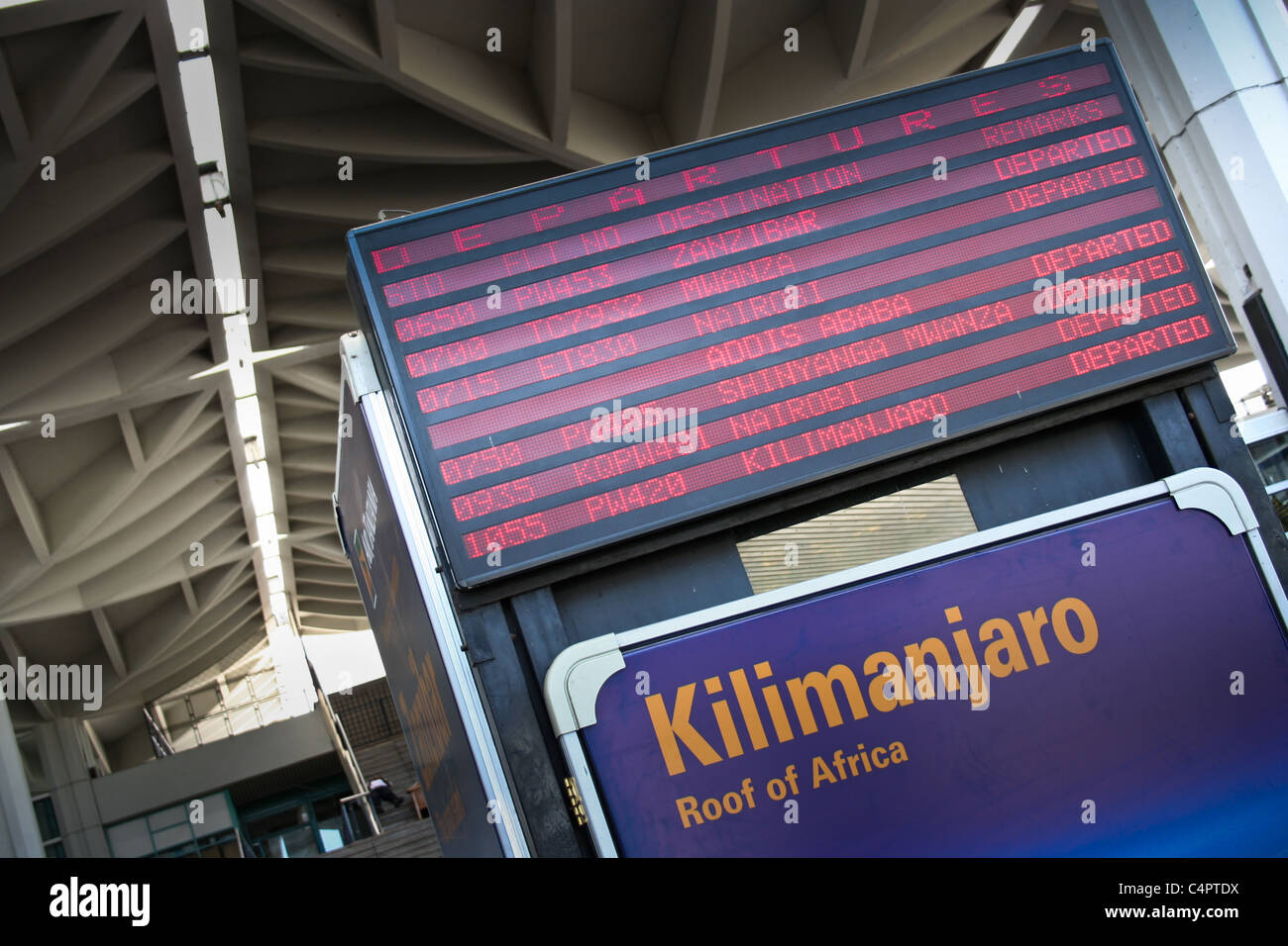 Partenze schermo scheda segno segni airport Foto Stock