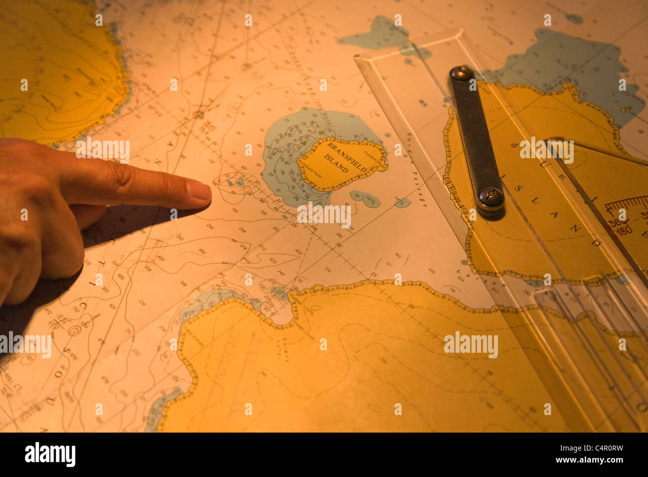Diagramma di navigazione a vela in Antartide Foto Stock