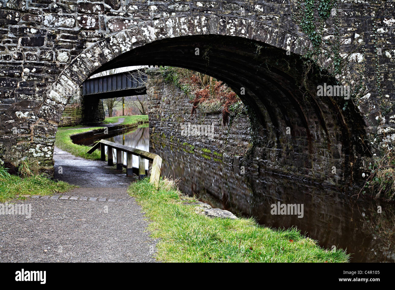 Monmouthshire e Brecon Canal, west calder-su-Usk, Parco Nazionale di Brecon Beacons, Galles Foto Stock