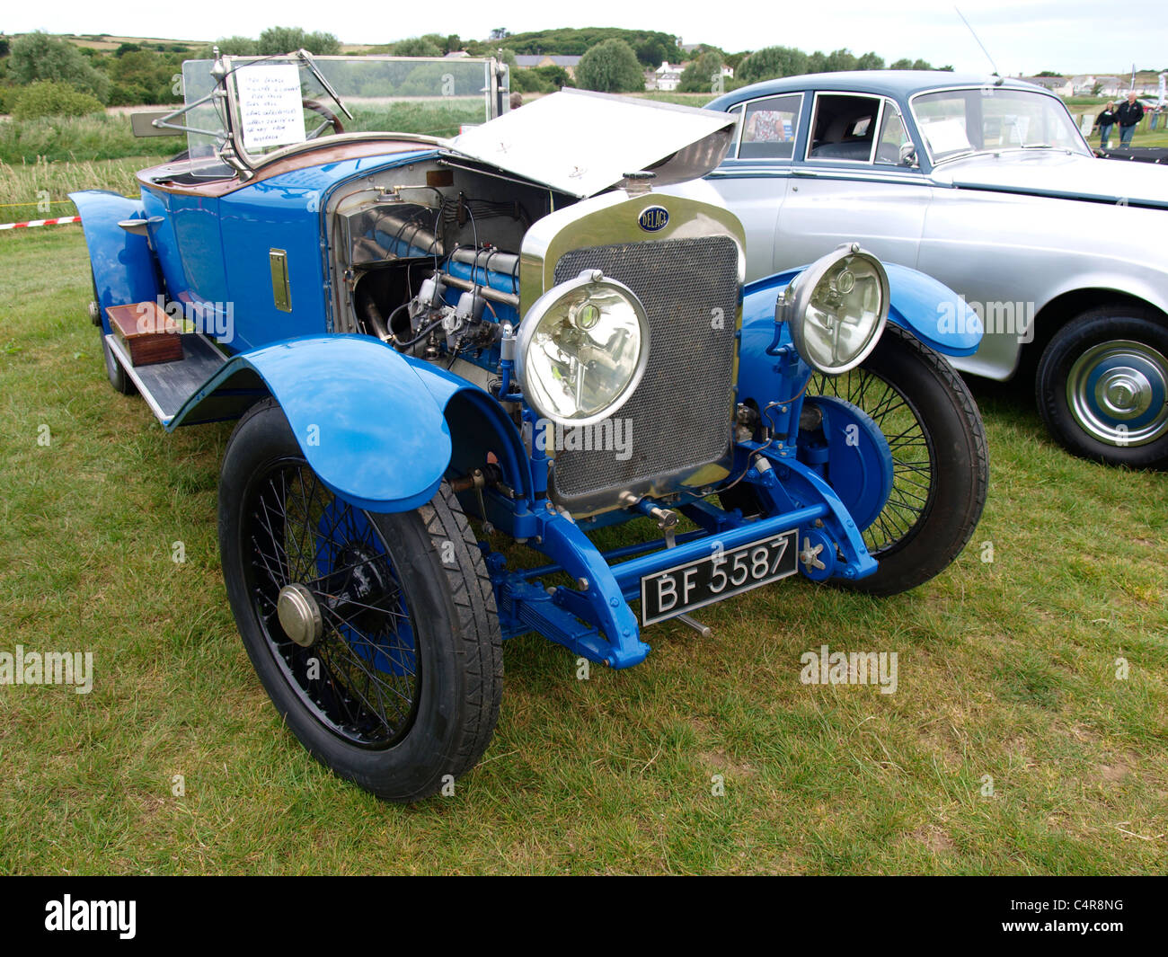 1920 Delage 4.6 litro 6 del cilindro di valvola lato motore, Bude car show, Cornwall, Regno Unito Foto Stock