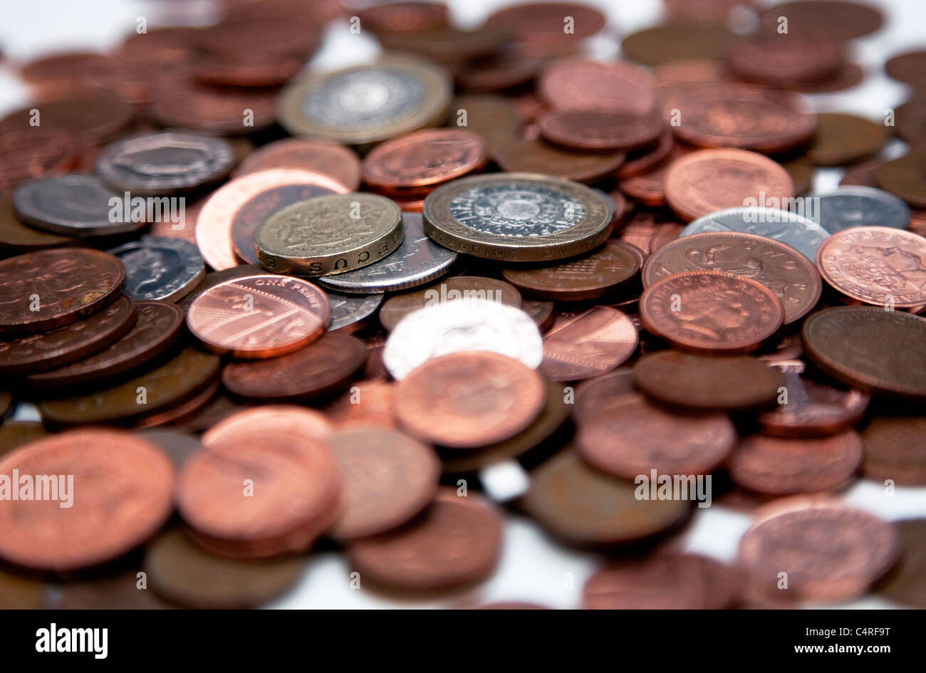 Misto di monete del Regno Unito, Londra Foto Stock