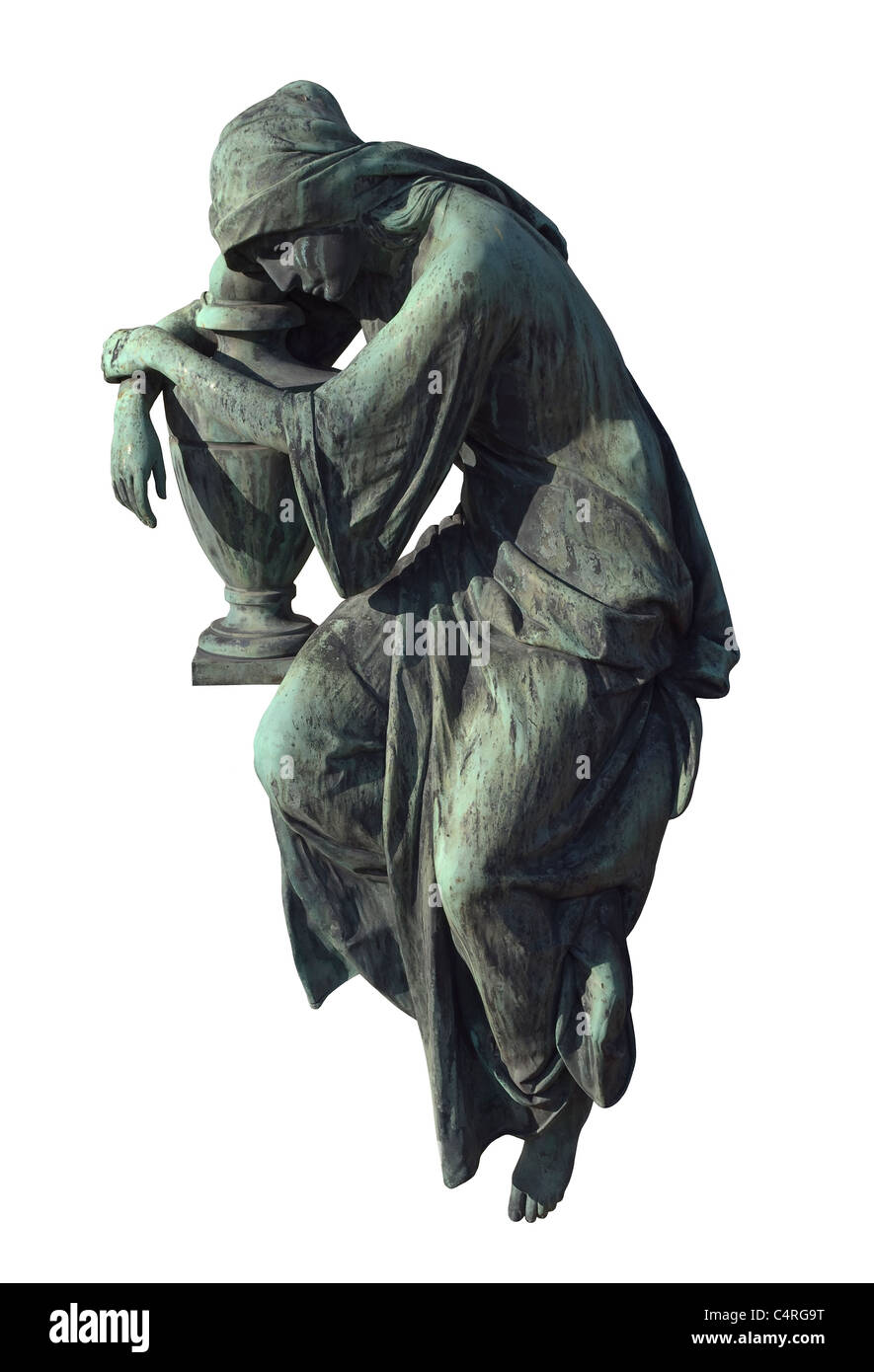 Statua di Donna con vaso fuori taglio Foto Stock