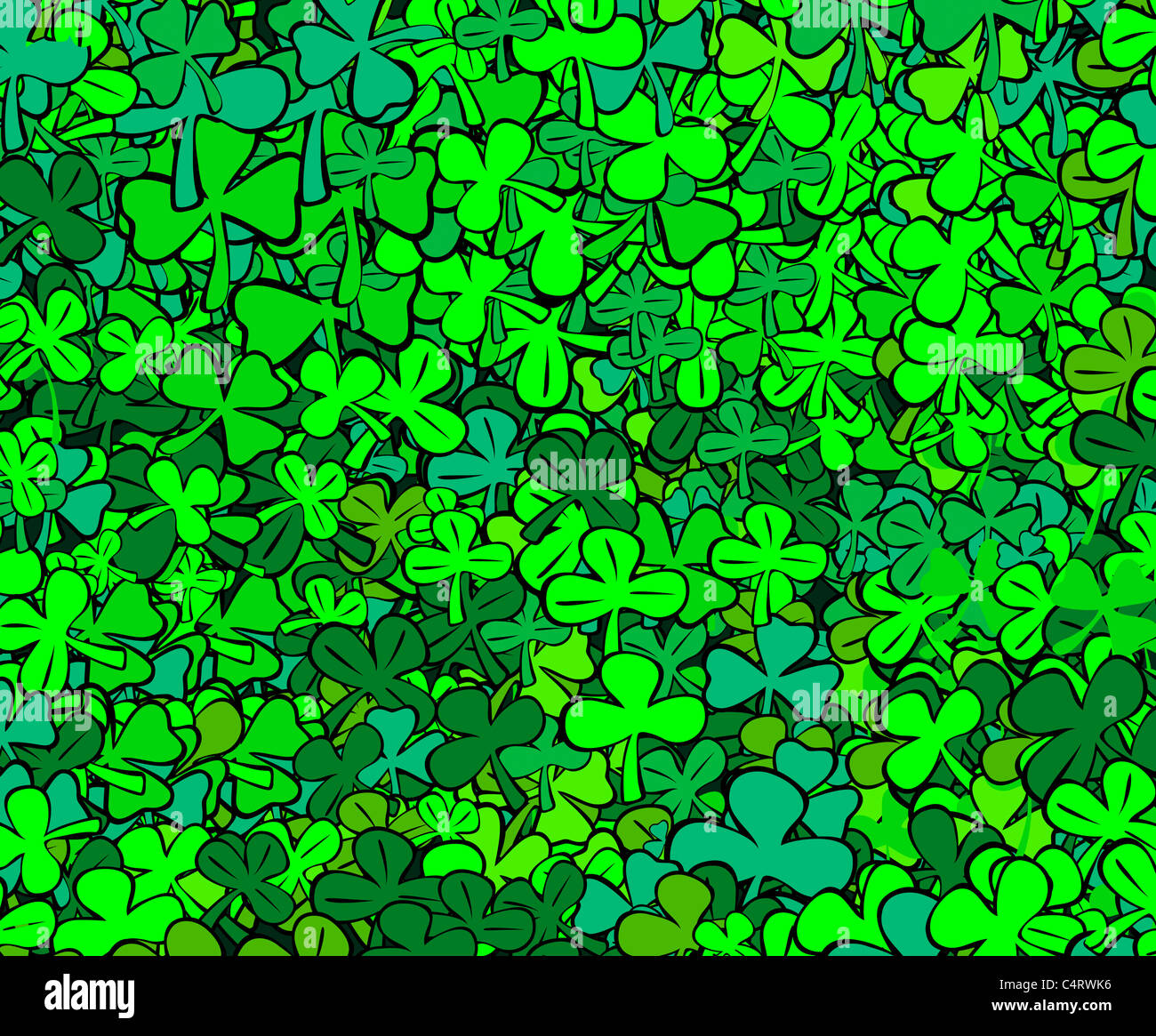 Trovare il quadrifoglio - simbolo di buona fortuna Foto Stock