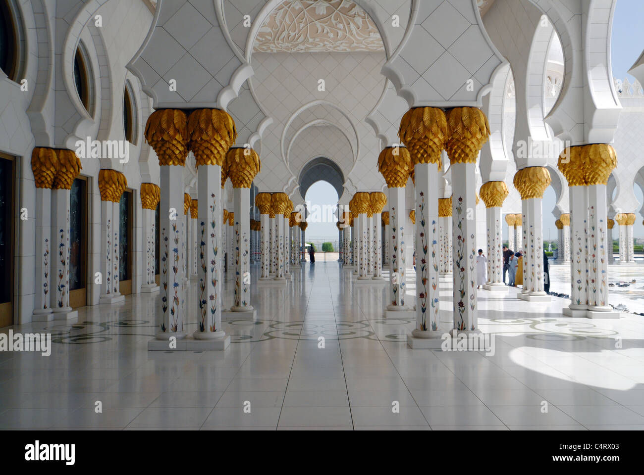 Lo sceicco Zayed moschea, Abu Dhabi, Emirati arabi uniti Foto Stock
