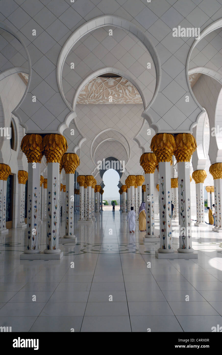 Lo sceicco Zayed moschea, Abu Dhabi, Emirati arabi uniti Foto Stock