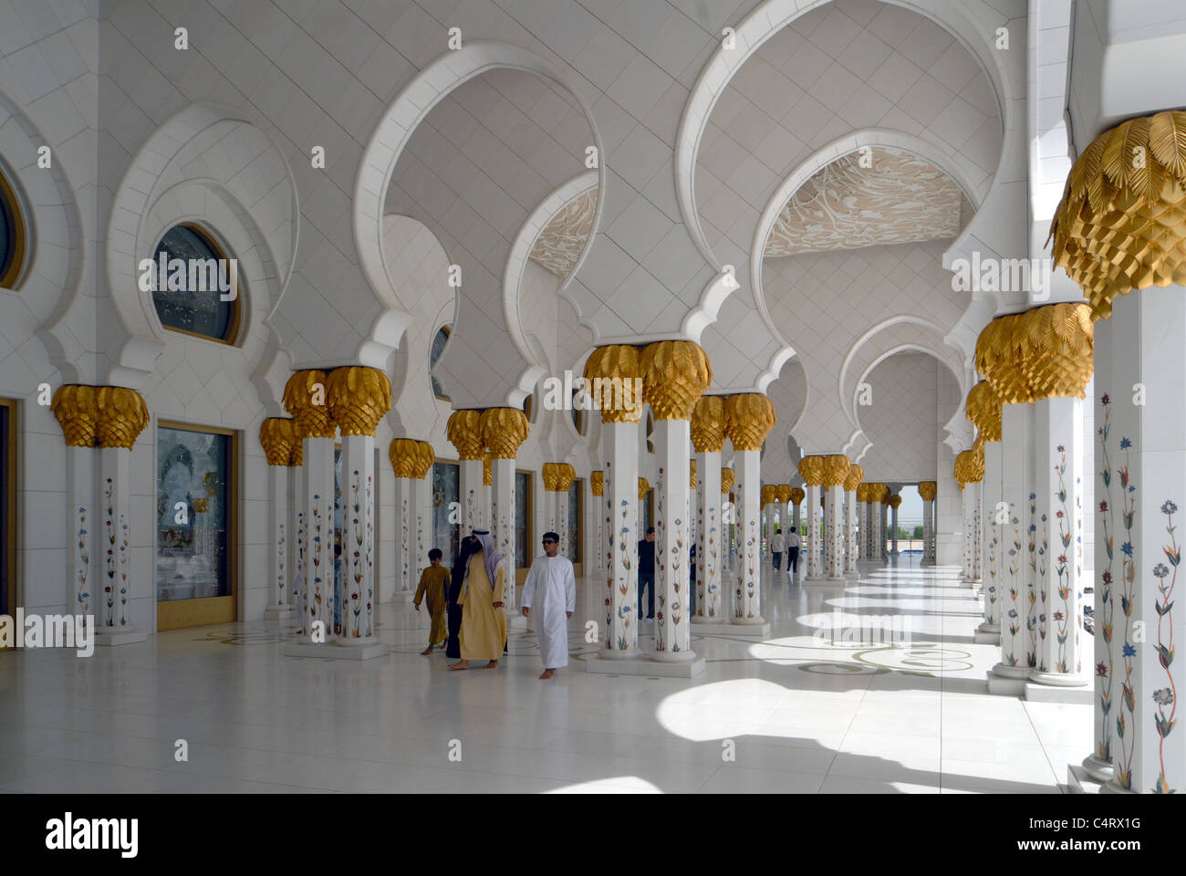 Lo sceicco Zayed moschea, Abu Dhabi, Emirati arabi uniti Foto Stock
