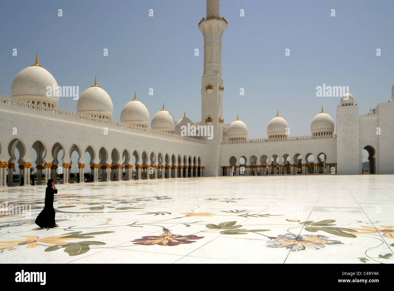 Lo sceicco Zayed moschea, Abu Dhabi, Emirati arabi uniti Foto Stock