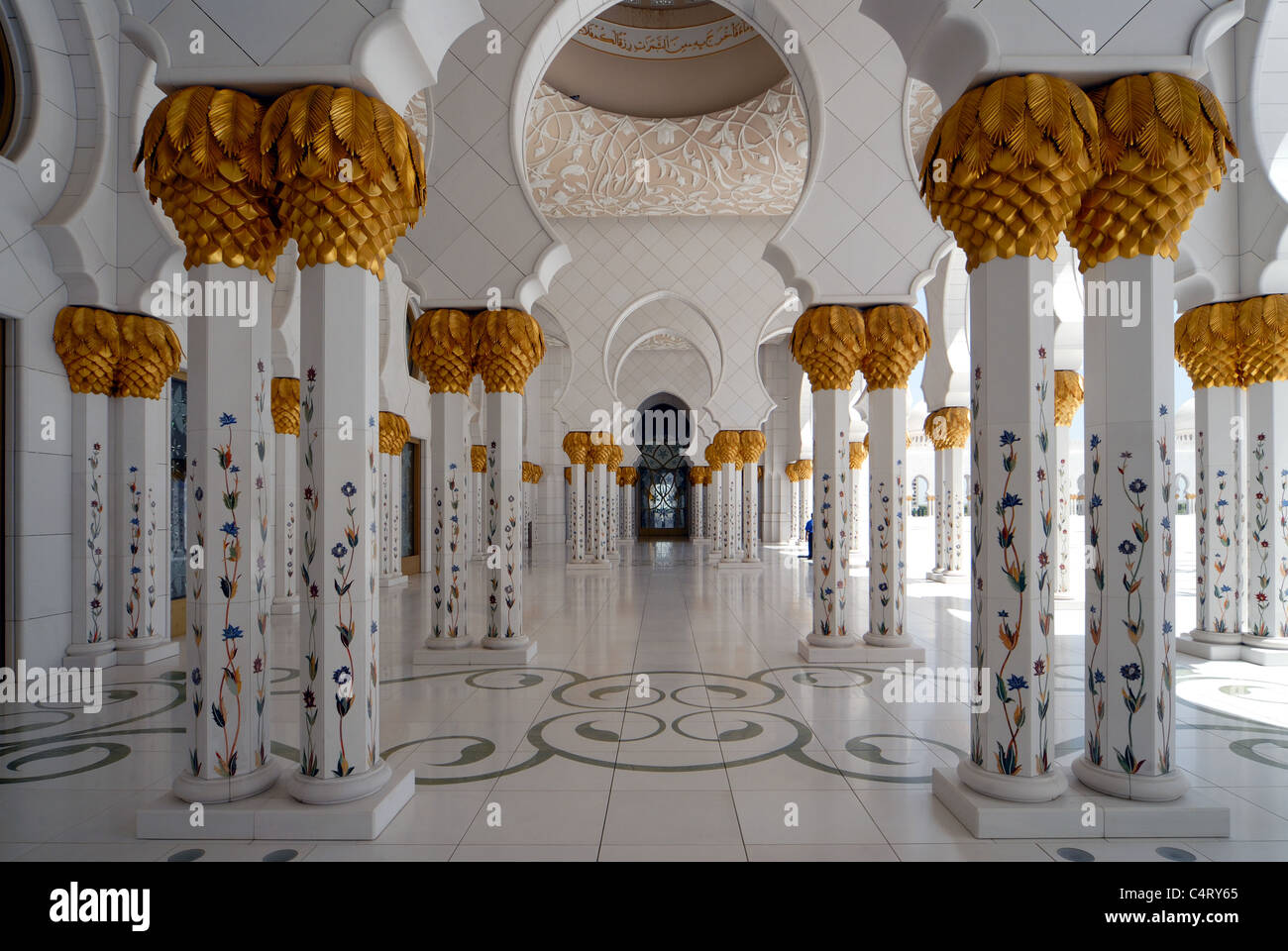 Lo sceicco Zayed moschea, Abu Dhabi, Emirati arabi uniti Foto Stock