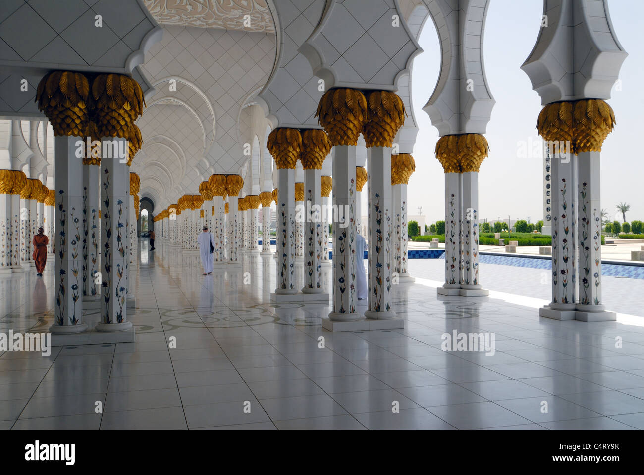 Lo sceicco Zayed moschea, Abu Dhabi, Emirati arabi uniti Foto Stock