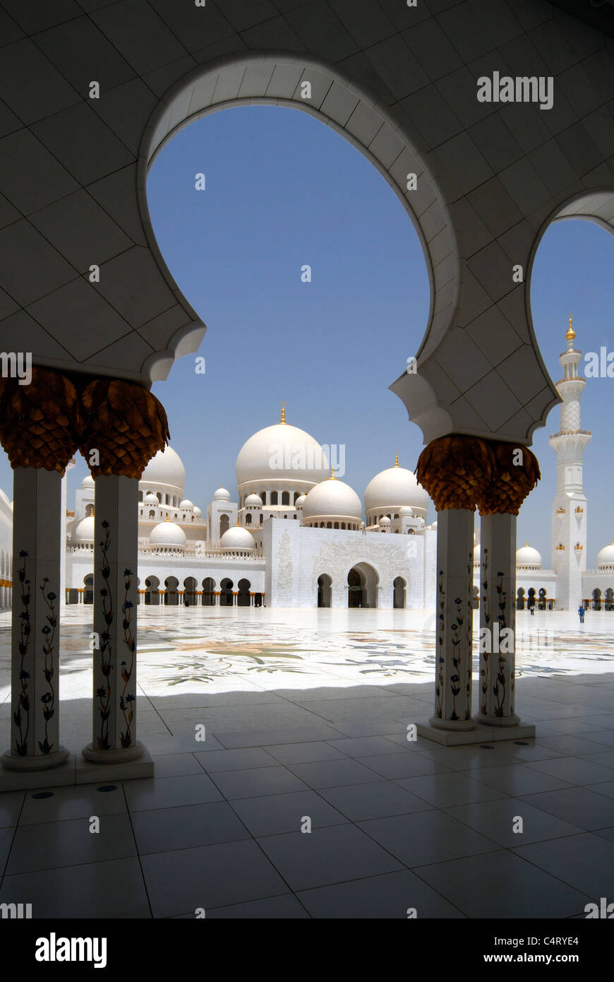 Lo sceicco Zayed moschea, Abu Dhabi, Emirati arabi uniti Foto Stock