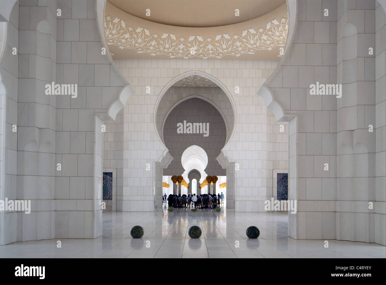 Lo sceicco Zayed moschea, Abu Dhabi, Emirati arabi uniti Foto Stock