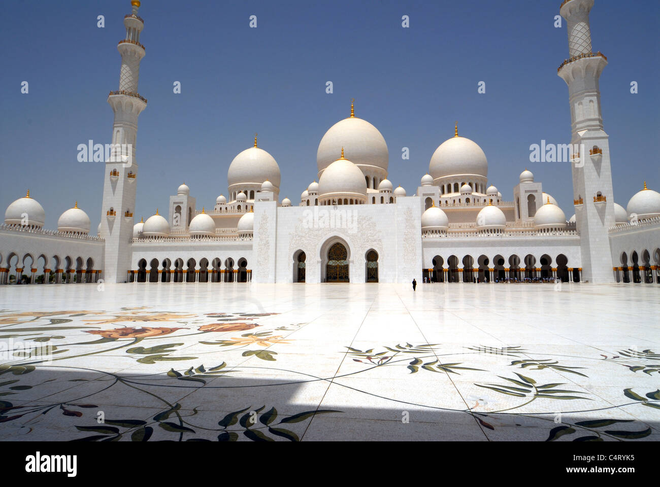 Lo sceicco Zayed moschea, Abu Dhabi, Emirati arabi uniti Foto Stock