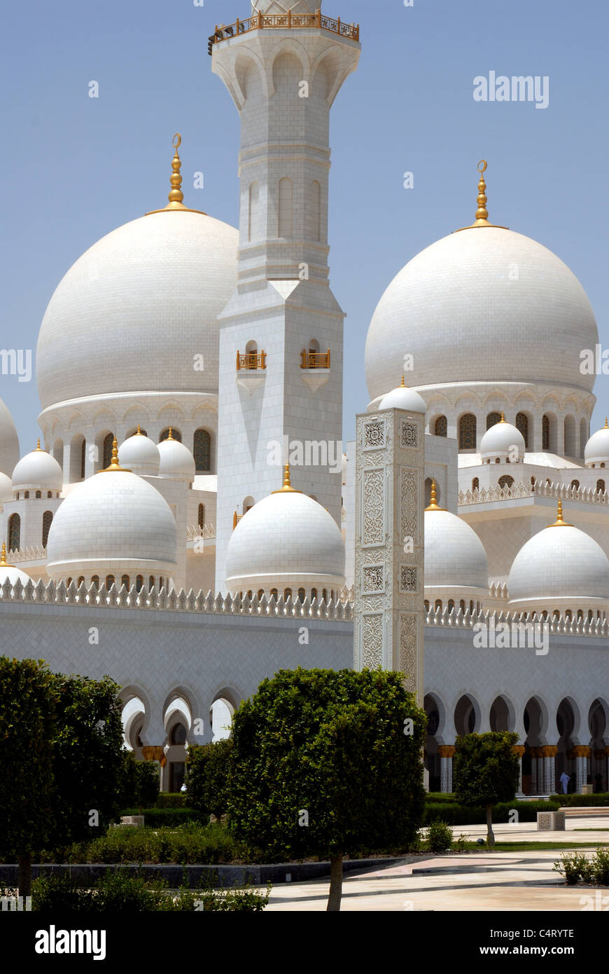 Lo sceicco Zayed moschea, Abu Dhabi, Emirati arabi uniti Foto Stock