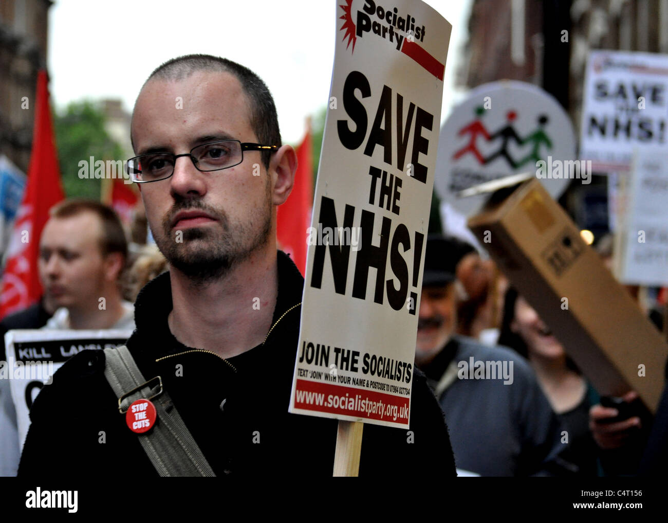 Fotografie digitali del XVII può marzo dall'unità centrale abitacolo a Whitehall, in segno di protesta contro i piani del governo per il NHS. Foto Stock